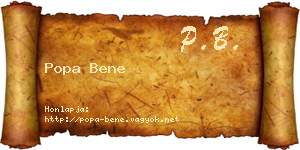 Popa Bene névjegykártya